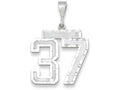 FJC Finejewelers 14k White Gold Large Bright Cut Number 37 Charm