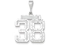 FJC Finejewelers 14k White Gold Large Bright Cut Number 38 Charm