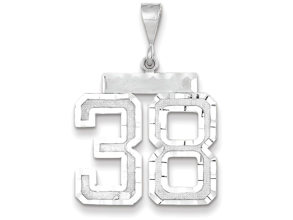 FJC Finejewelers 14k White Gold Large Bright Cut Number 38 Charm