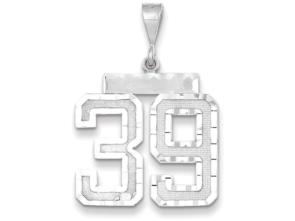 FJC Finejewelers 14k White Gold Large Bright Cut Number 39 Charm