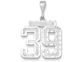 FJC Finejewelers 14k White Gold Large Bright Cut Number 39 Charm