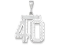 FJC Finejewelers 14k White Gold Large Bright Cut Number 40 Charm