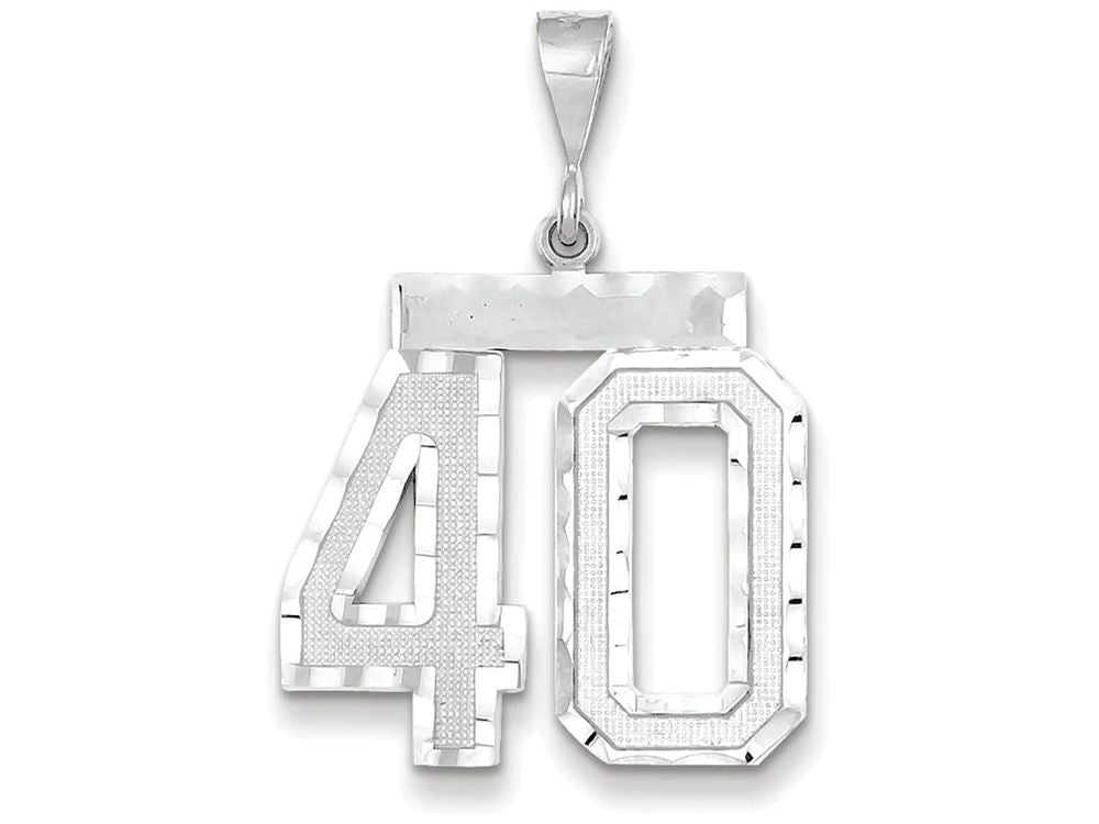 FJC Finejewelers 14k White Gold Large Bright Cut Number 40 Charm