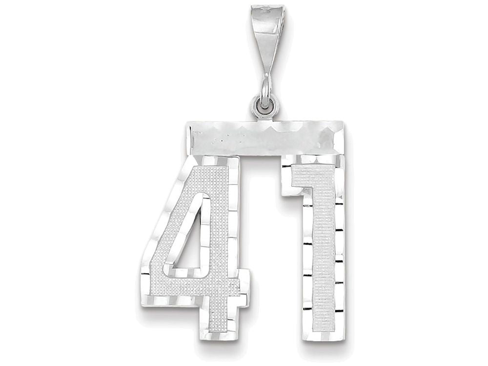 FJC Finejewelers 14k White Gold Large Bright Cut Number 41 Charm