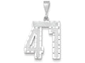 FJC Finejewelers 14k White Gold Large Bright Cut Number 41 Charm