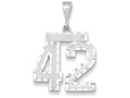 FJC Finejewelers 14k White Gold Large Bright Cut Number 42 Charm