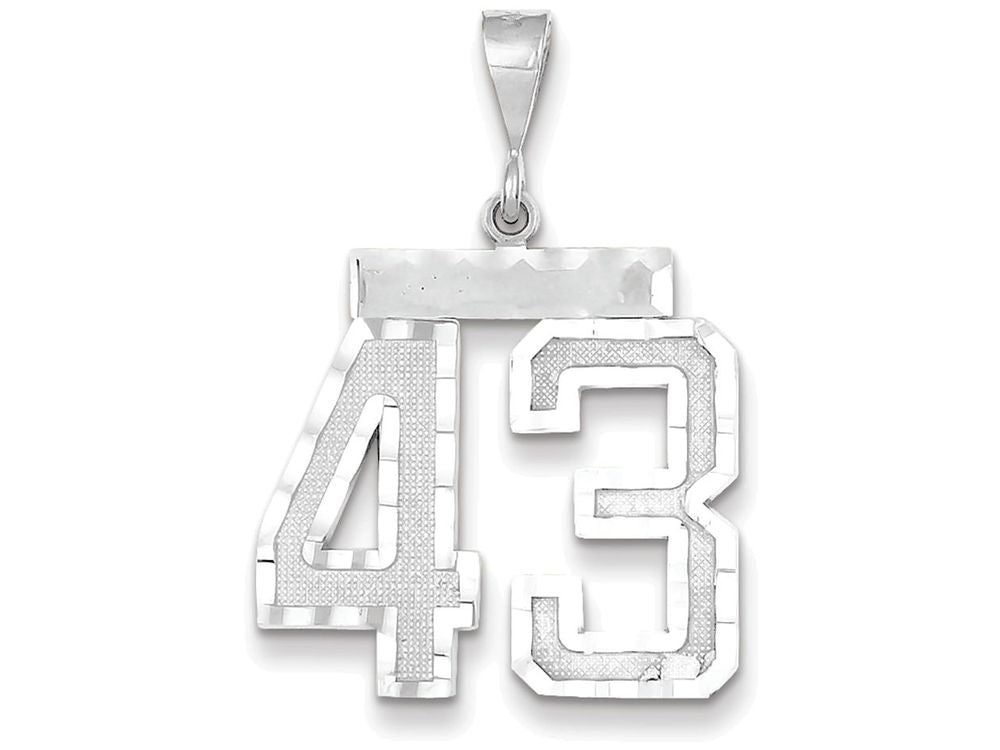 FJC Finejewelers 14k White Gold Large Bright Cut Number 43 Charm