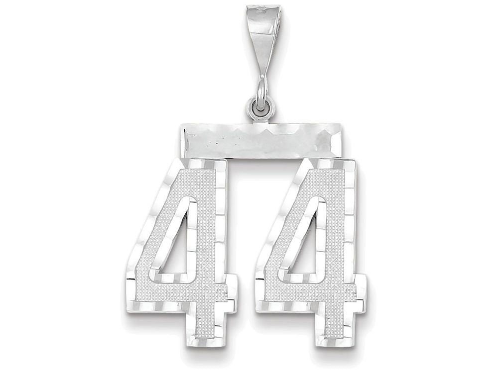FJC Finejewelers 14k White Gold Large Bright Cut Number 44 Charm