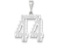 FJC Finejewelers 14k White Gold Large Bright Cut Number 44 Charm