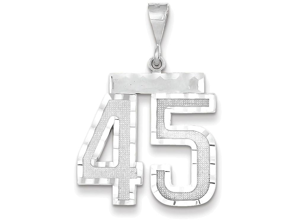 FJC Finejewelers 14k White Gold Large Bright Cut Number 45 Charm