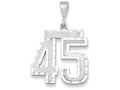FJC Finejewelers 14k White Gold Large Bright Cut Number 45 Charm