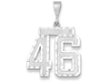 FJC Finejewelers 14k White Gold Large Bright Cut Number 46 Charm