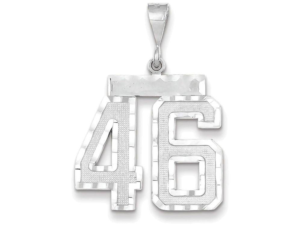 FJC Finejewelers 14k White Gold Large Bright Cut Number 46 Charm