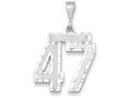 FJC Finejewelers 14k White Gold Large Bright Cut Number 47 Charm
