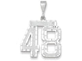 FJC Finejewelers 14k White Gold Large Bright Cut Number 48 Charm