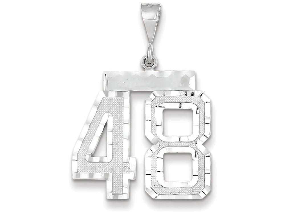 FJC Finejewelers 14k White Gold Large Bright Cut Number 48 Charm