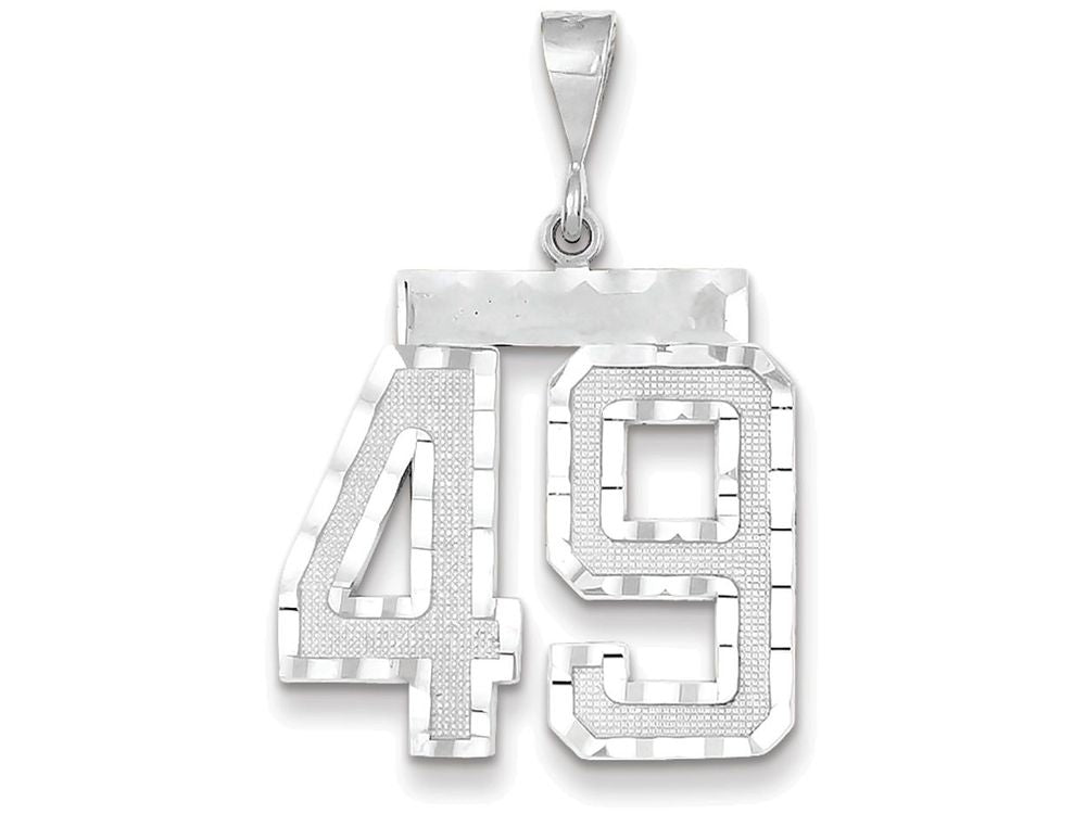 FJC Finejewelers 14k White Gold Large Bright Cut Number 49 Charm