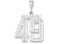 FJC Finejewelers 14k White Gold Large Bright Cut Number 49 Charm
