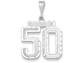 FJC Finejewelers 14k White Gold Large Bright Cut Number 50 Charm