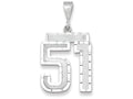 FJC Finejewelers 14k White Gold Large Bright Cut Number 51 Charm