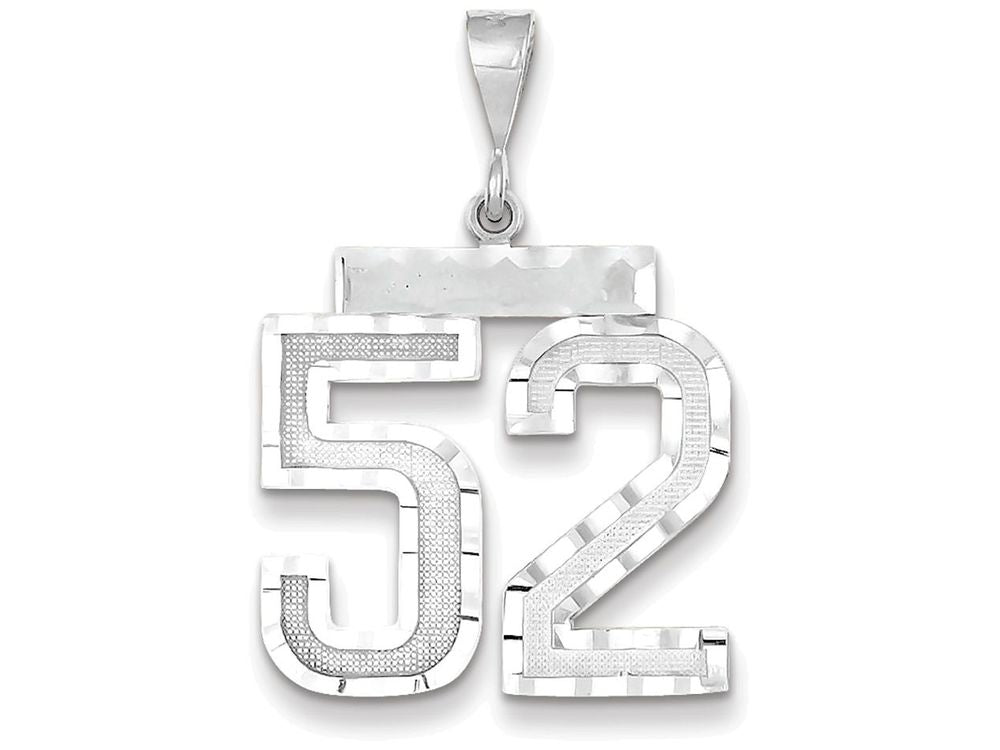 FJC Finejewelers 14k White Gold Large Bright Cut Number 52charm Charm