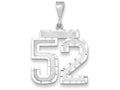 FJC Finejewelers 14k White Gold Large Bright Cut Number 52charm Charm