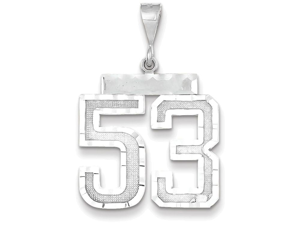 FJC Finejewelers 14k White Gold Large Bright Cut Number 53 Charm