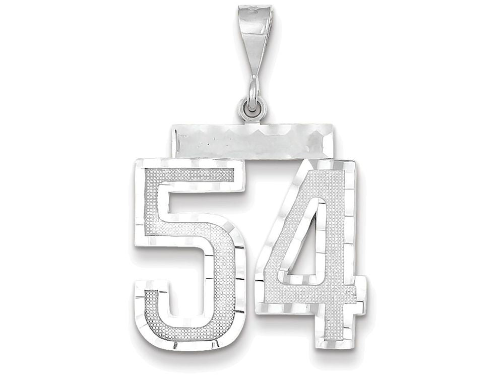 FJC Finejewelers 14k White Gold Large Bright Cut Number 54 Charm