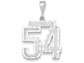 FJC Finejewelers 14k White Gold Large Bright Cut Number 54 Charm