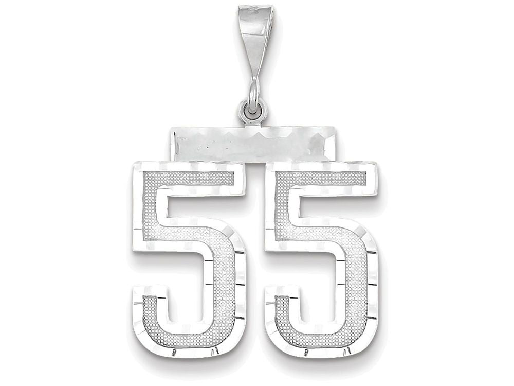 FJC Finejewelers 14k White Gold Large Bright Cut Number 55 Charm