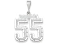 FJC Finejewelers 14k White Gold Large Bright Cut Number 55 Charm