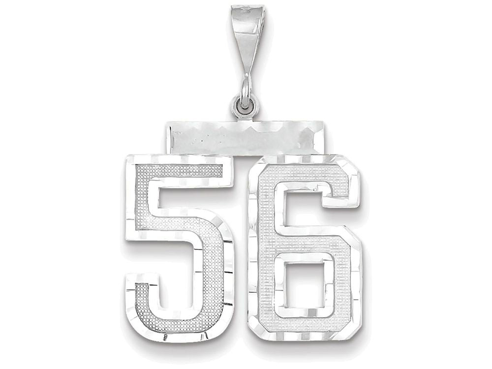 FJC Finejewelers 14k White Gold Large Bright Cut Number 56 Charm