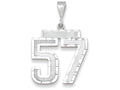 FJC Finejewelers 14k White Gold Large Bright Cut Number 57 Charm