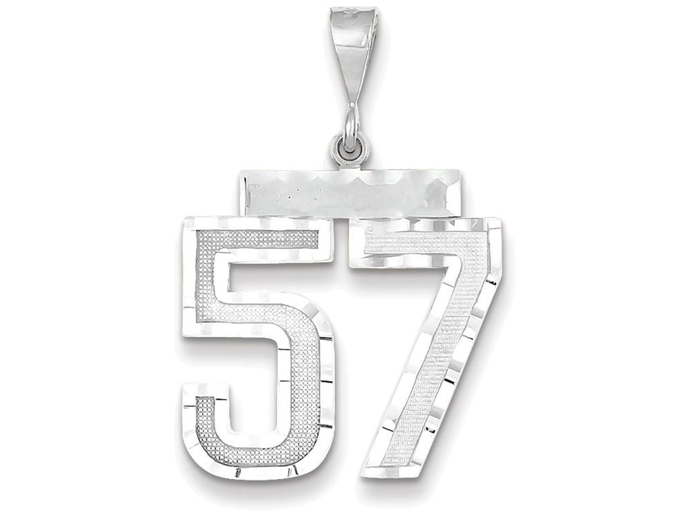 FJC Finejewelers 14k White Gold Large Bright Cut Number 57 Charm