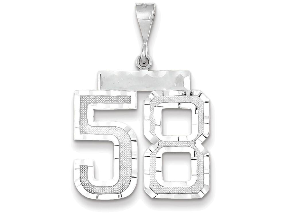 FJC Finejewelers 14k White Gold Large Bright Cut Number 58 Charm