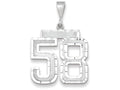 FJC Finejewelers 14k White Gold Large Bright Cut Number 58 Charm