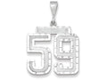 FJC Finejewelers 14k White Gold Large Bright Cut Number 59 Charm