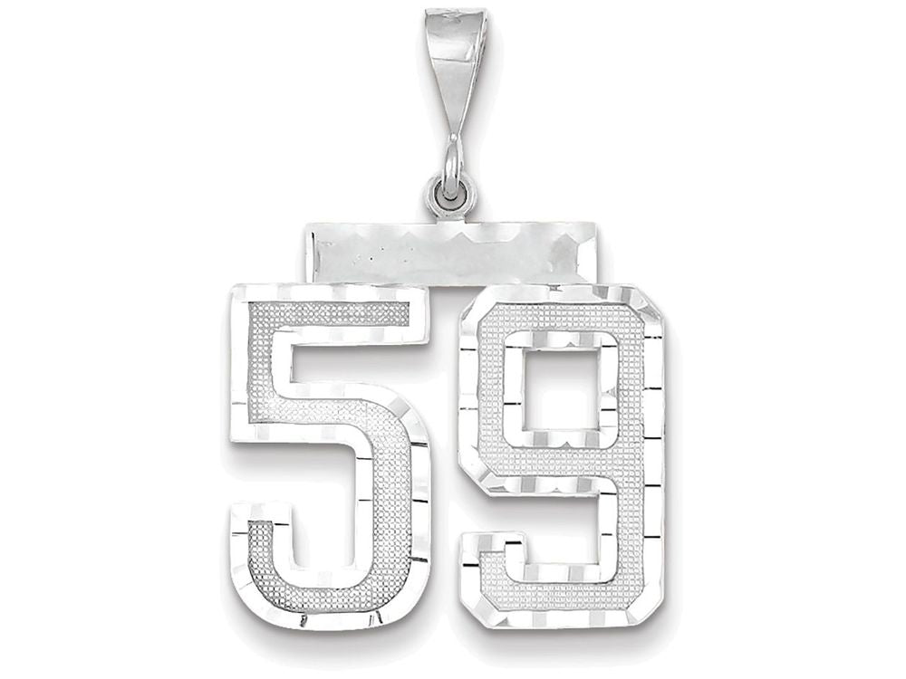 FJC Finejewelers 14k White Gold Large Bright Cut Number 59 Charm