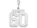 FJC Finejewelers 14k White Gold Large Bright Cut Number 60 Charm