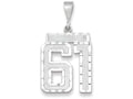 FJC Finejewelers 14k White Gold Large Bright Cut Number 61 Charm