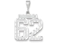 FJC Finejewelers 14k White Gold Large Bright Cut Number 62 Charm
