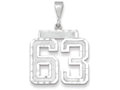 FJC Finejewelers 14k White Gold Large Bright Cut Number 63 Charm