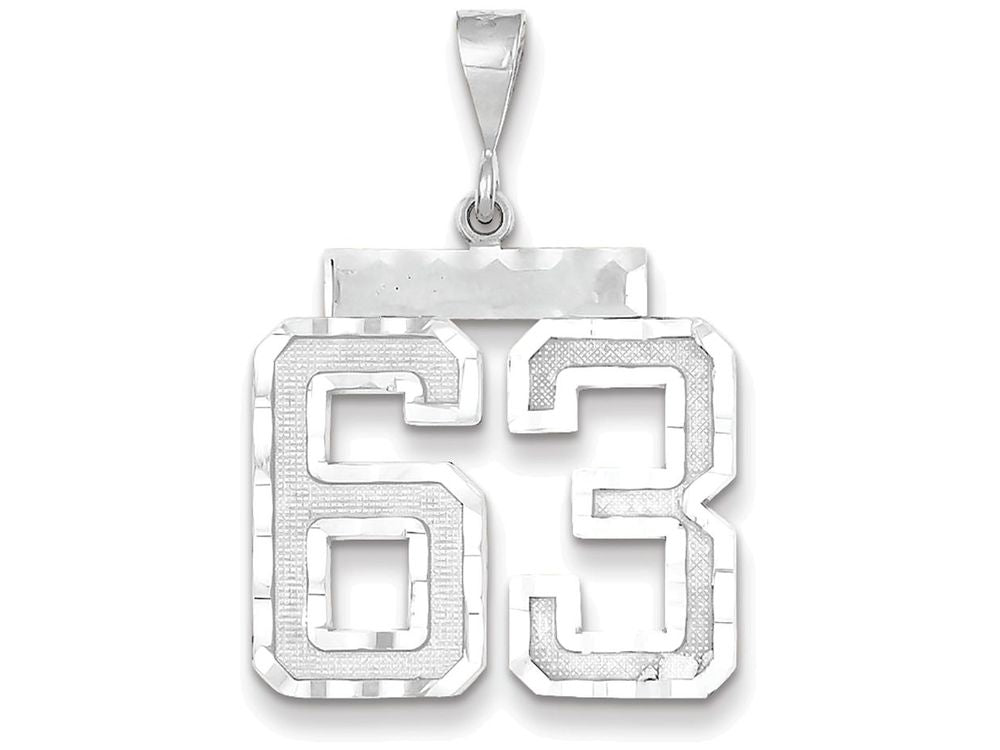 FJC Finejewelers 14k White Gold Large Bright Cut Number 63 Charm