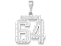 FJC Finejewelers 14k White Gold Large Bright Cut Number 64 Charm