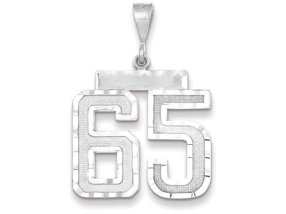 FJC Finejewelers 14k White Gold Large Bright Cut Number 65 Charm