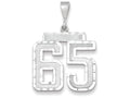 FJC Finejewelers 14k White Gold Large Bright Cut Number 65 Charm