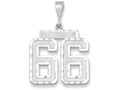 FJC Finejewelers 14k White Gold Large Bright Cut Number 66 Charm