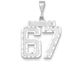 FJC Finejewelers 14k White Gold Large Bright Cut Number 67 Charm
