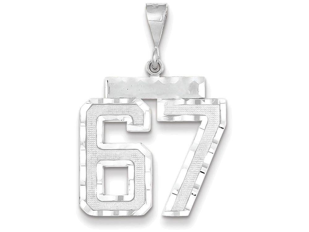 FJC Finejewelers 14k White Gold Large Bright Cut Number 67 Charm