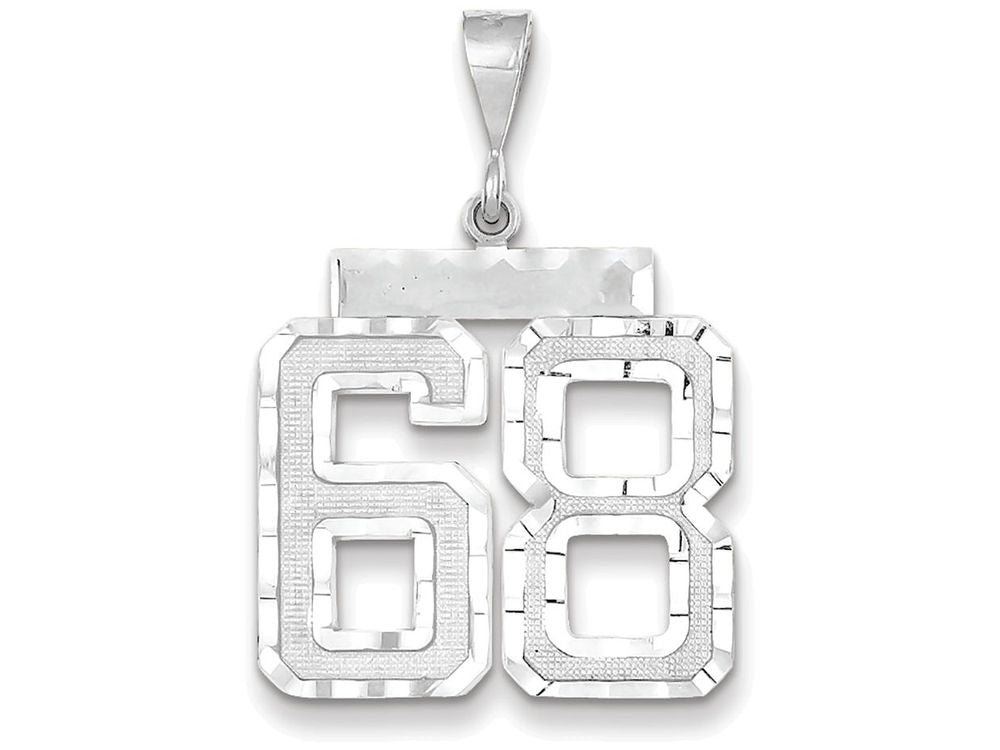 FJC Finejewelers 14k White Gold Large Bright Cut Number 68 Charm